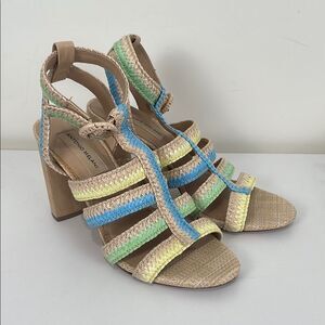 Antonio Melani Wicker Block Heels Women’s 7.5 Pastel Summer Vacation